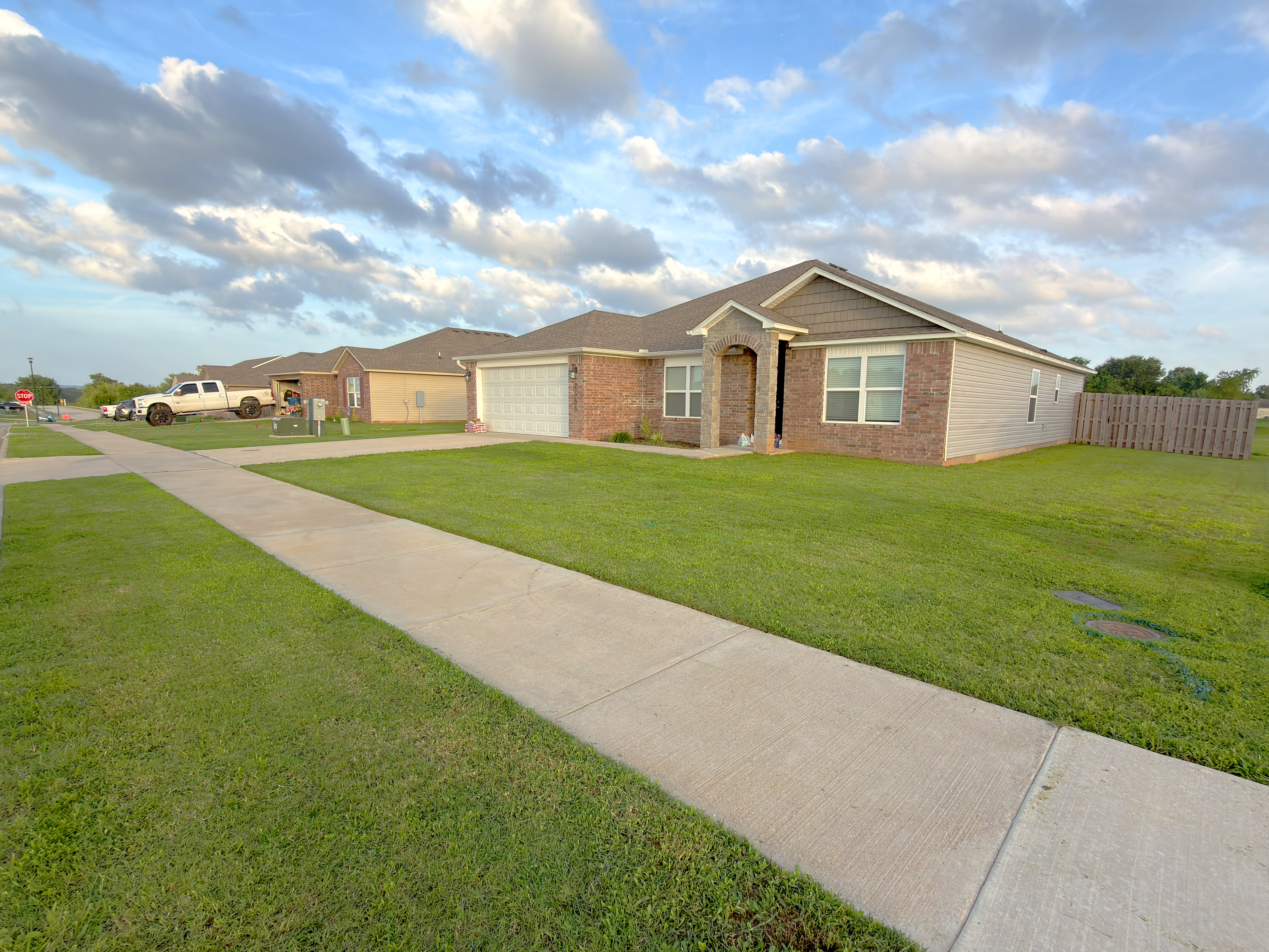 Development placeholder for a finished residential lawn